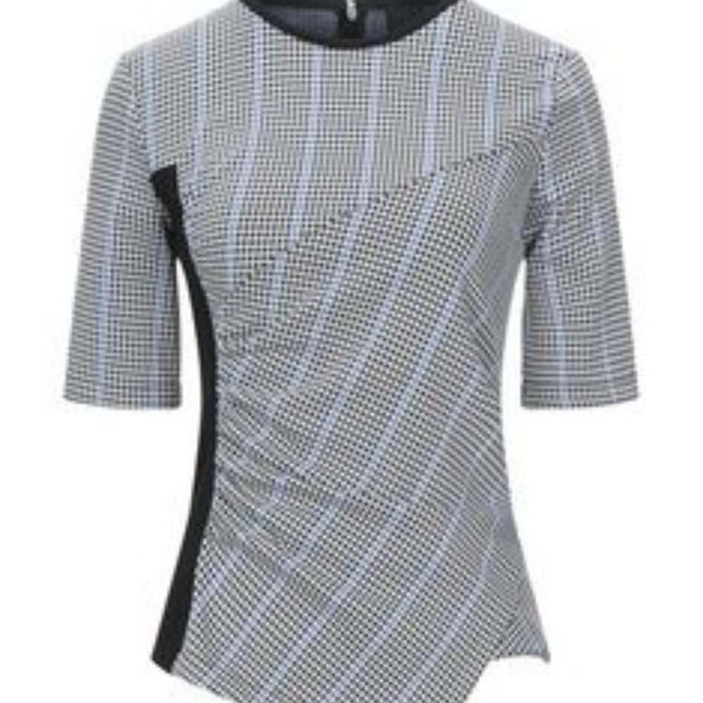 Pinko houndstooth top with ruching